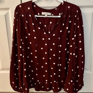 Loft Burgundy Blouse in Size XL